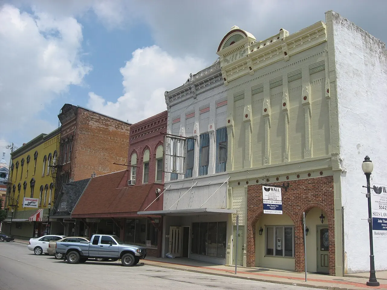 Historic storefronts on the 300 block of North Jefferson Street in downtown Huntington, photographed in May 2012.